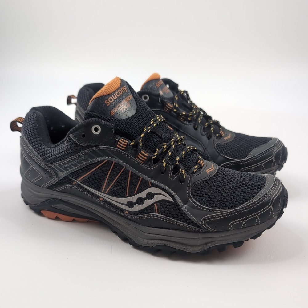 Saucony Grid Excursion TR9 Men 8.5 Black Orange Trail Running Sneakers S25249-13